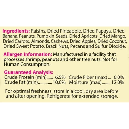 Tropical Carnival Gourmet Treats Fruit & Nut Parrot Treats
