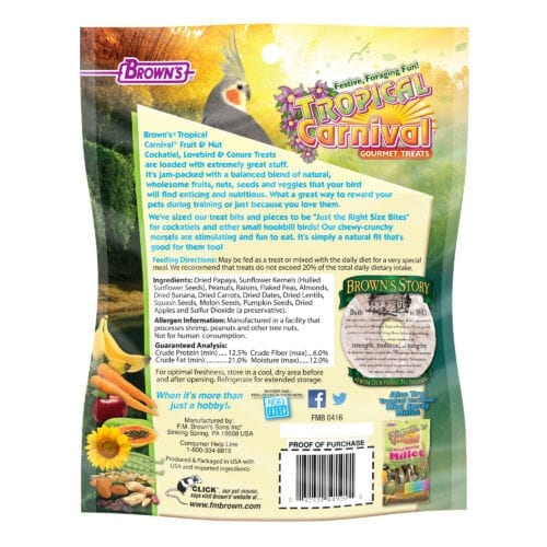 Tropical Carnival® Fruit & Nut Cockatiel, Conure & Lovebird Treat