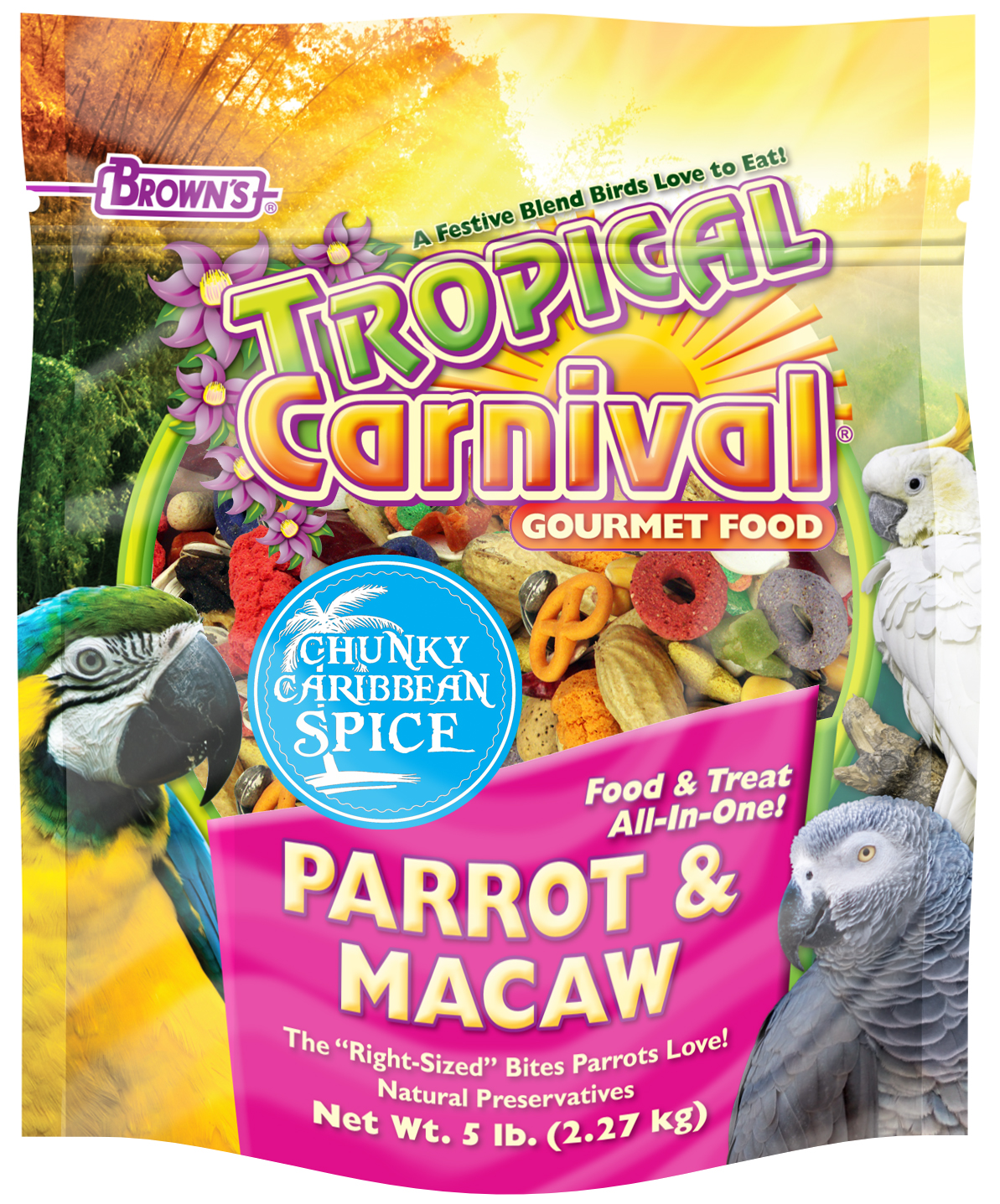 tropical carnival parrot food