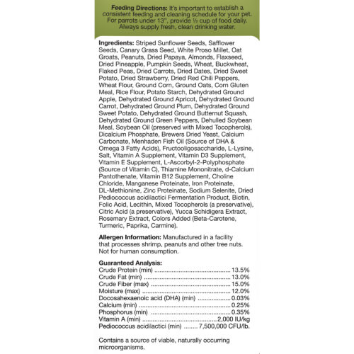 Tropical Carnival® Natural Small Hookbill Fortified Daily Diet